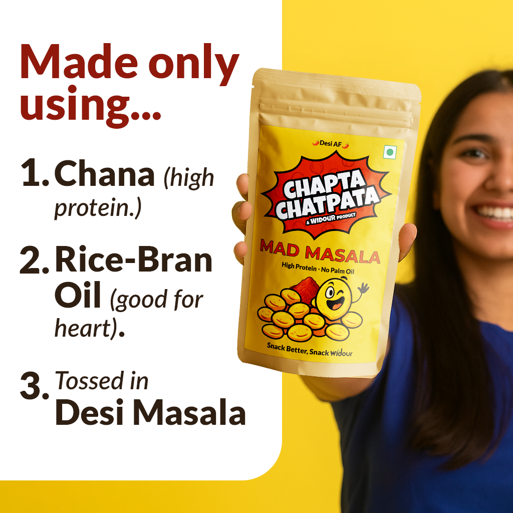 Chapta Chatpata Combo Pack – 2 Mad Masala + 2 Minty Pudina | Chickpea Snacks | No Palm Oil | Healthy Indian Namkeen