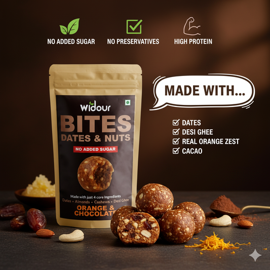 Widour Bites Dates & Nuts Laddoos – Combo (Choco Orange and Elaichi) | No Added Sugar.