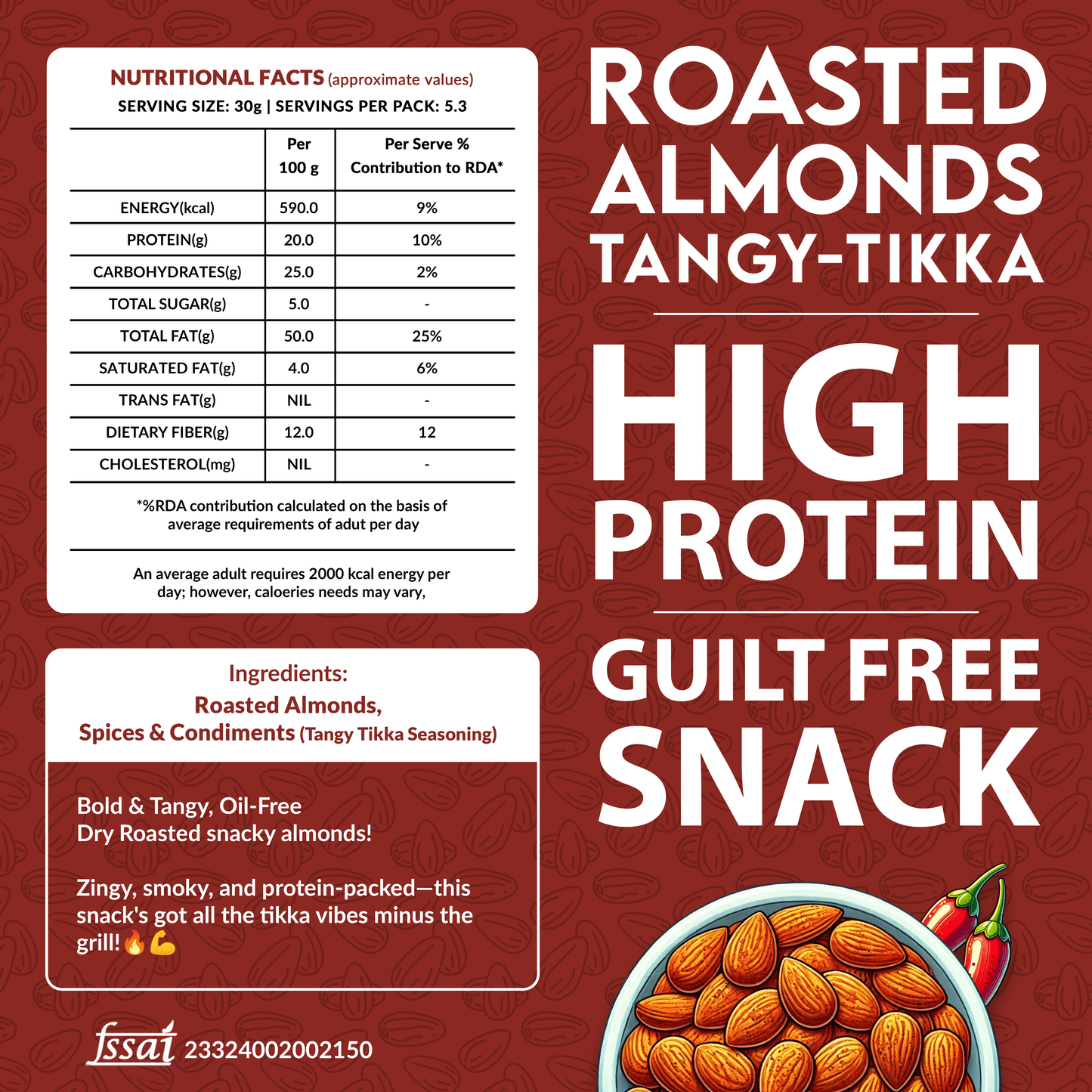 Tangy Tikka Signature Roasted Almonds