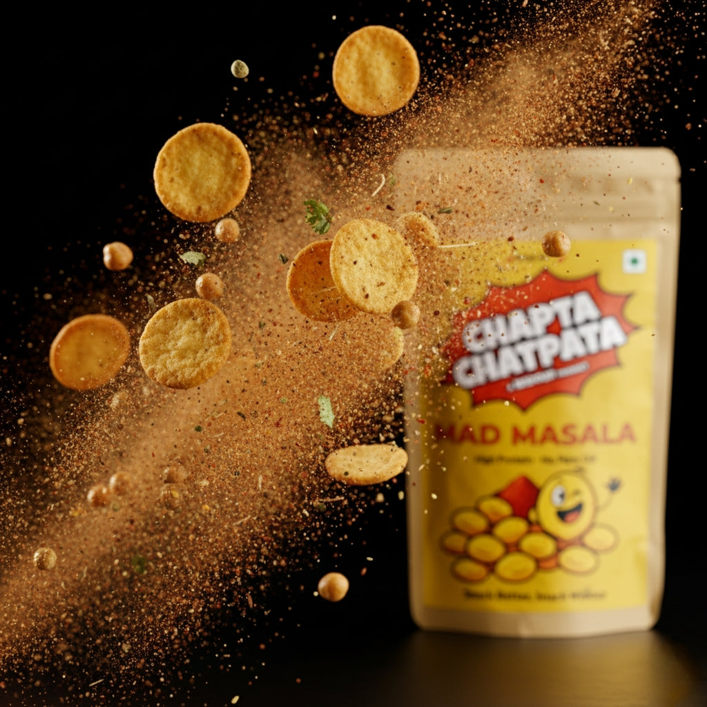 Widour Chapta Chatpata – Crushed Chickpea Snack Mad Masala | No Palm Oil. (Pack of 4)