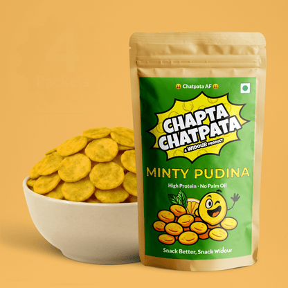 Chapta Chatpata Combo Pack – 2 Mad Masala + 2 Minty Pudina | Chickpea Snacks | No Palm Oil | Healthy Indian Namkeen