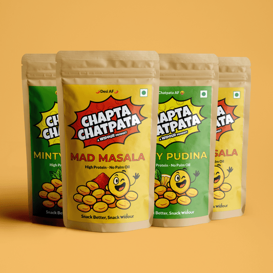 Chapta Chatpata Combo Pack – 2 Mad Masala + 2 Minty Pudina | Chickpea Snacks | No Palm Oil | Healthy Indian Namkeen